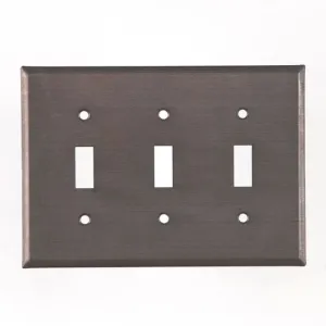 Triple Switch Cover Unpierced in Kettle Black