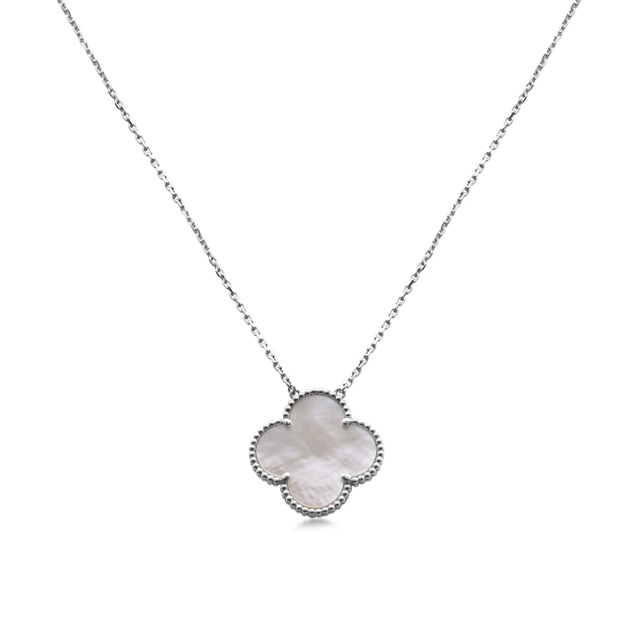 Van Cleef & Arpels Magic Alhambra Pendant / Necklace - 18ct White Gold MOP