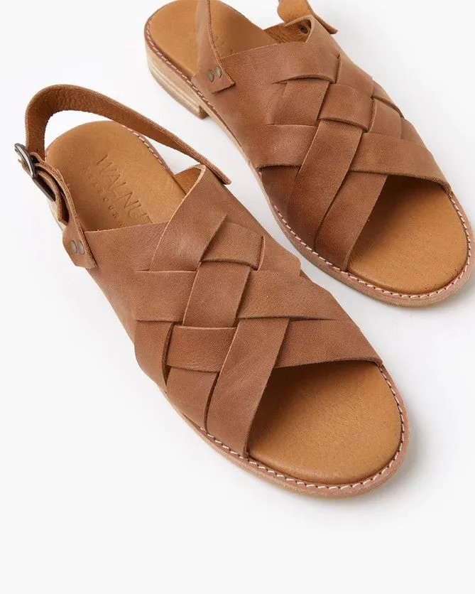 Walnut Emma Leather Sandal