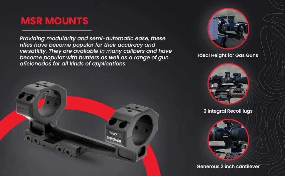 WARNE, Scope Mounts Maxima Horizontal, 1 Inch and 30mm, PA, Optic Rings