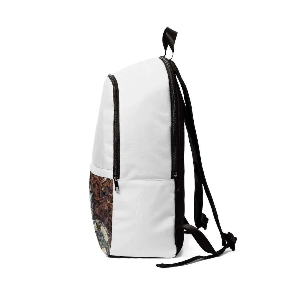 White Black Snake Unisex Fabric Backpack