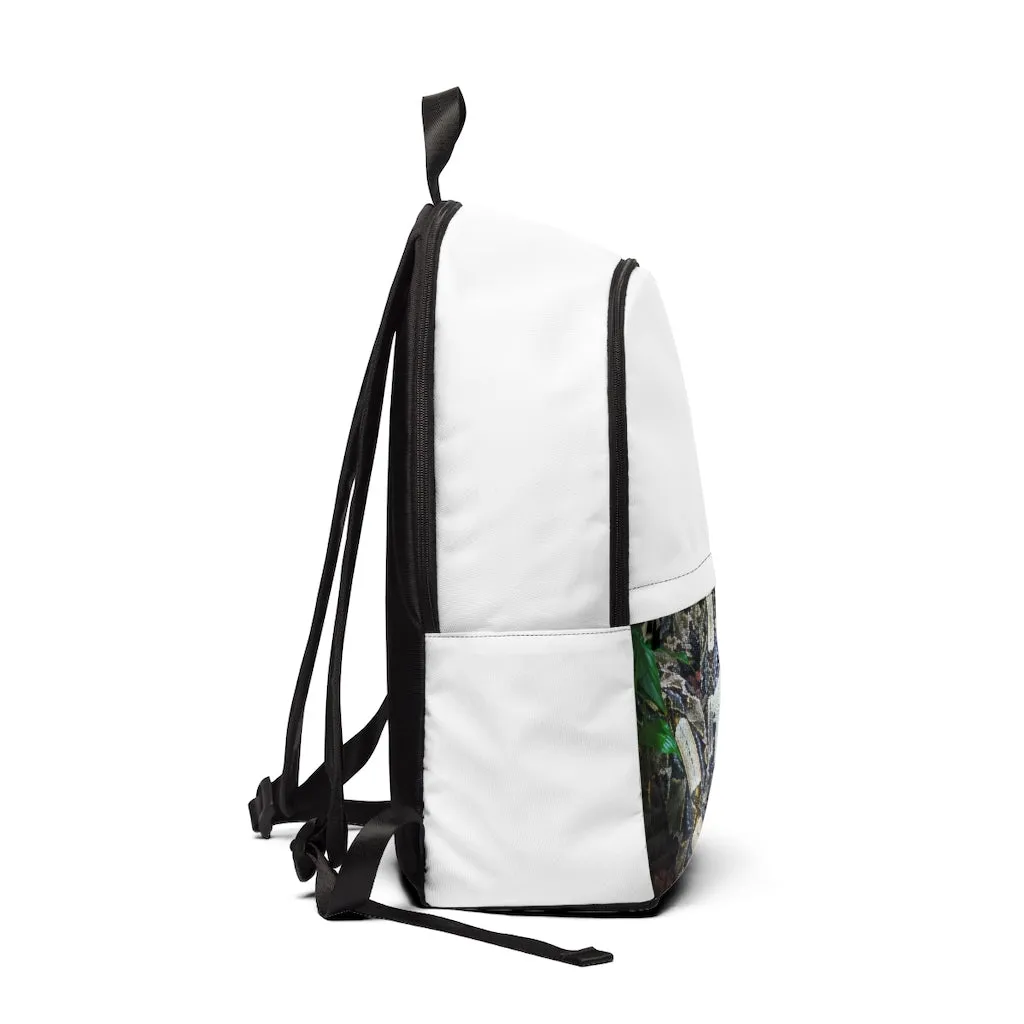 White Black Snake Unisex Fabric Backpack