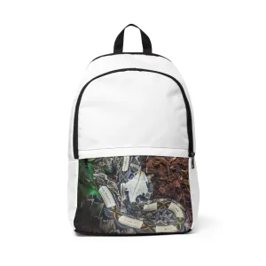 White Black Snake Unisex Fabric Backpack