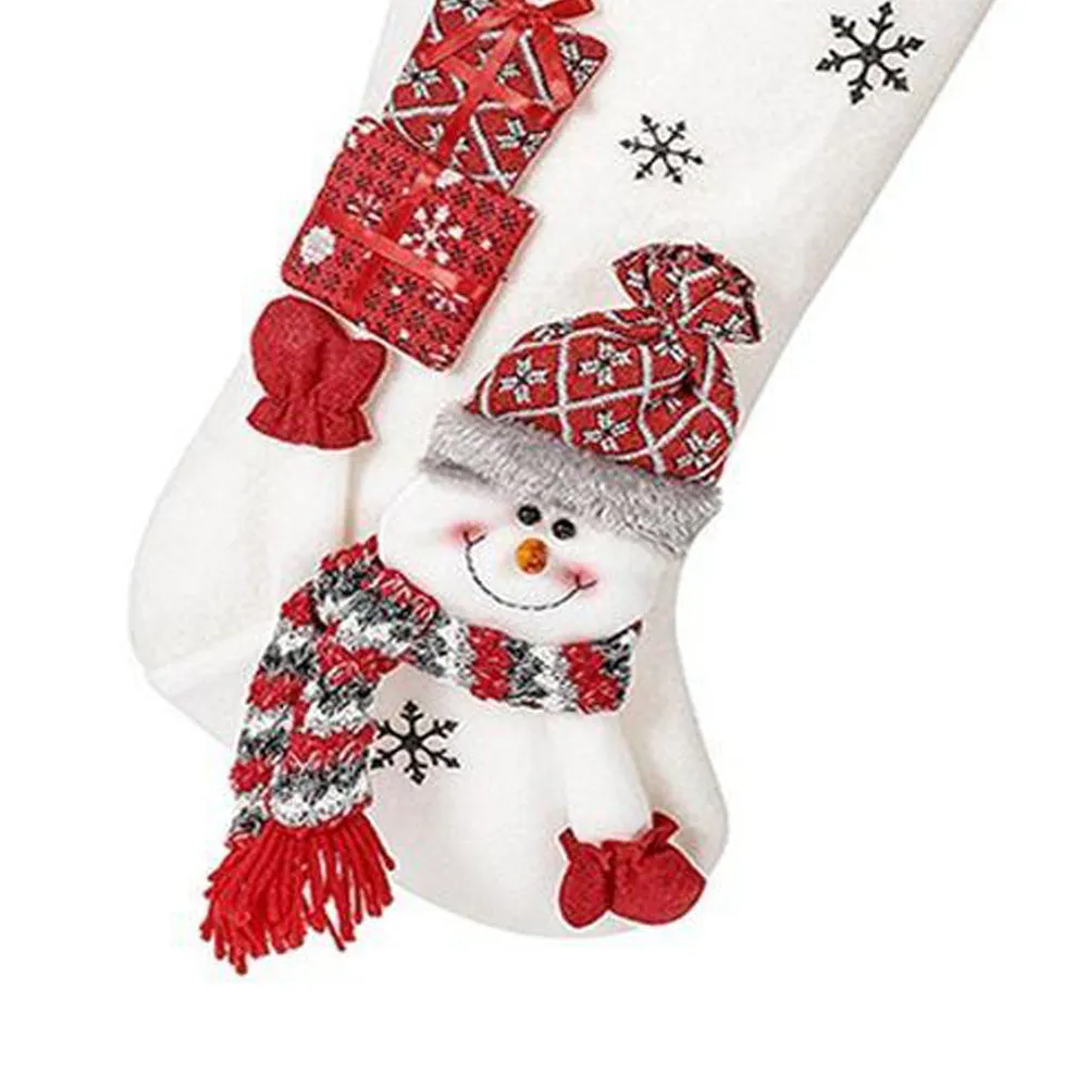 White Snowman Stocking