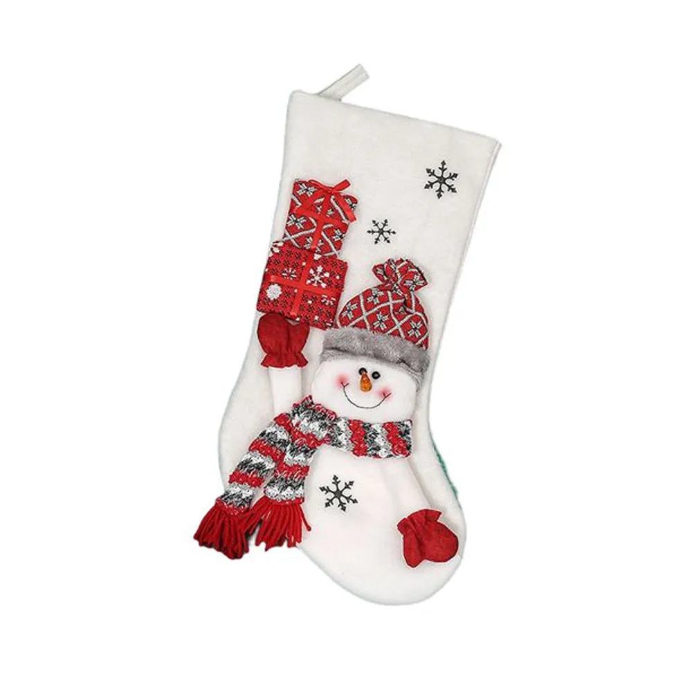 White Snowman Stocking