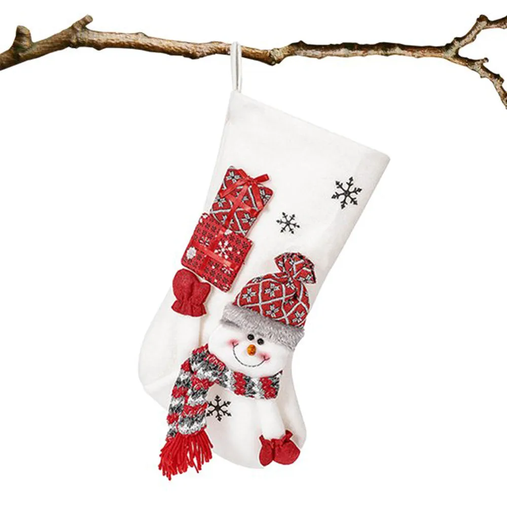 White Snowman Stocking