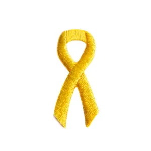 Yellow Ribbon Embroidered Stick-ons - 25-pack